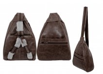 669 100% REAL LEATHER BACKPACK BROWN