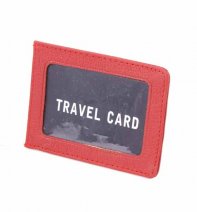 3722 RED Cow Hide Travel Card Holder