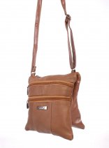 1941 SMALL TWIN SECTION NAPPA BAG WITH 4 ZIPES TAN