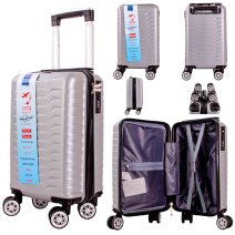 T-HC-US-1627 SILVER 15.7'' UNDER-SEAT CABIN-SIZE TRAVEL TROLLEY