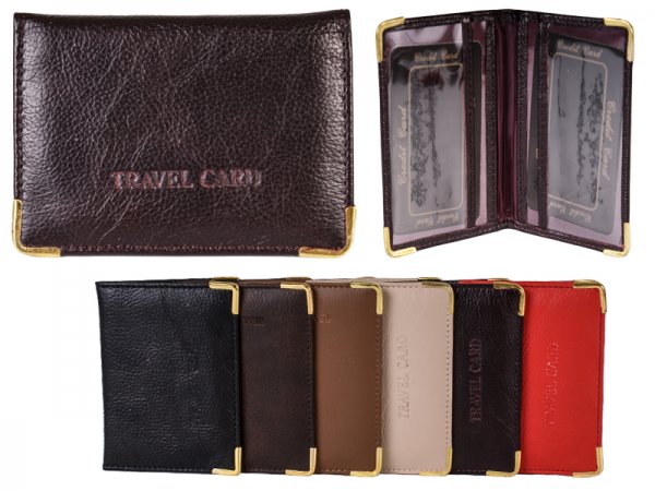 3714 Burgundy Cow Hide Travel Card Holder