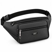 1443 Black Leather Bumbag With 4 Zips (New) 1443 Black Leather Bumbag With 4 Zips (New)