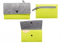 UC008018GREEN FELT FLIP OVER PURSE