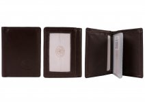 1011DARK BROWN Cw Nappa 20 Leaf C.Card Case with Note Sec