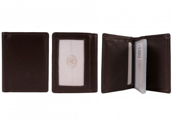 1011DARK BROWN Cw Nappa 20 Leaf C.Card Case with Note Sec