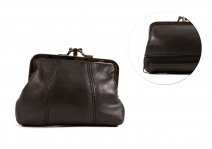 1493 Black Long S.Nappa Triple Frame Coin Purse, Back