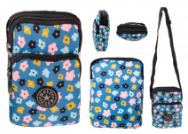 LL-167 NAVY FLORAL SMALL UNISEX POLYESTER SHOULDER BAG