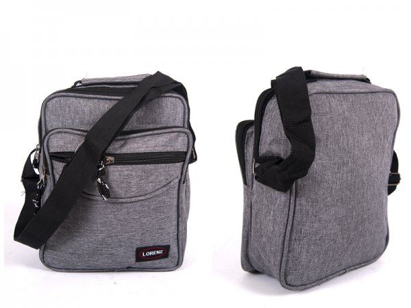 2514 Grey Medium Bag With Top Zip, 2 Front Zips &