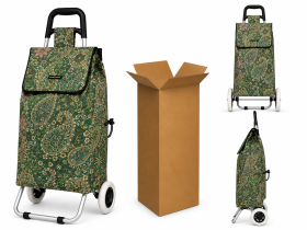 B-ST-05 Flower Green 2 Wheeler Shopping Trolley Box Of 10
