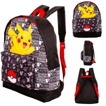 03738 BLACK/RED/WHITE POKEMON KIDS BACKPACK