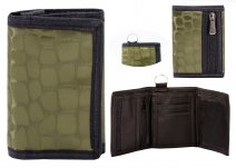 LL-90P CHEETAH DARK GREEN UNISEX VELCRO POLYESTER WALLET