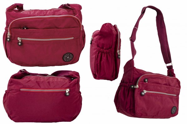 LL-54 MAROON POLYESTER SHOULDER BAG