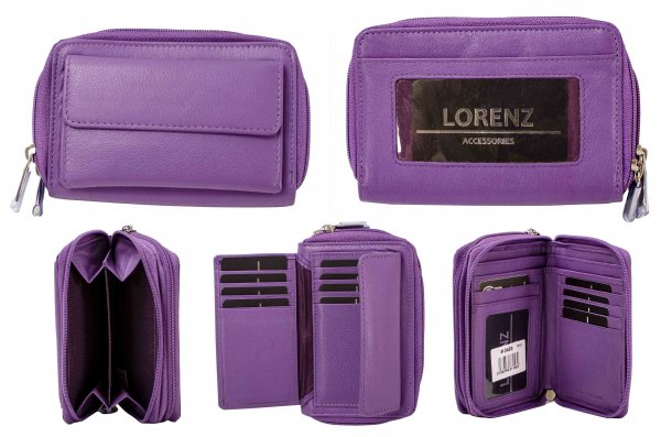 0469 LORENZ PURPLE LEATHER PURSE