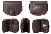 0467 LORENZ CHOCOLATE LEATHER PURSE