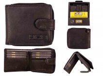 JCBNC NC43 BLACK RFID-PROTECTED LEATHER WALLET