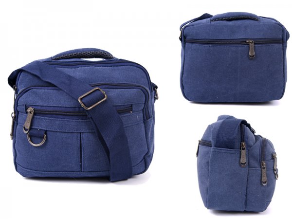 2559 X- BODY BAG WITH TOP ZIP ,2FRONT ZIPS,BACK BODY BAG BLUE