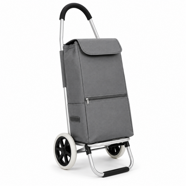 6954 Grey 2-Wheel Foldable Shopping Trolley Cart