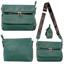 JBFB426 EMERALD PU MAGNET LOCK FLIP-OVER SHOULDER BAG