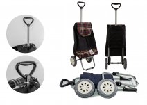 6957/S BLK CHECK SHOPPING TROLLEY WITH ADJUSTABLE HAN
