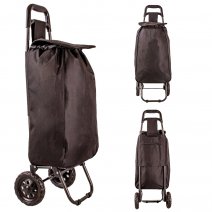 258518 BLACK 2-WHEEL SHOPPING TROLLEY