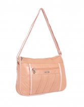 1968 Salmon S.Nappa Dble Top Zip Bag, Bck, Frnt Zips