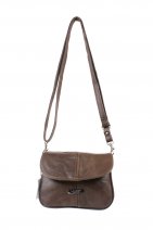 3737 BROWN Small Cow Hide Bag With Flap