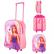 1000ET38-2214 PINK BARBIE KIDS PREMIUM FABRIC FOLDING TROLLEY