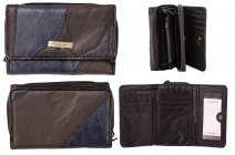 4616 LORENZ NAVY BROWN LEATHER PURSE