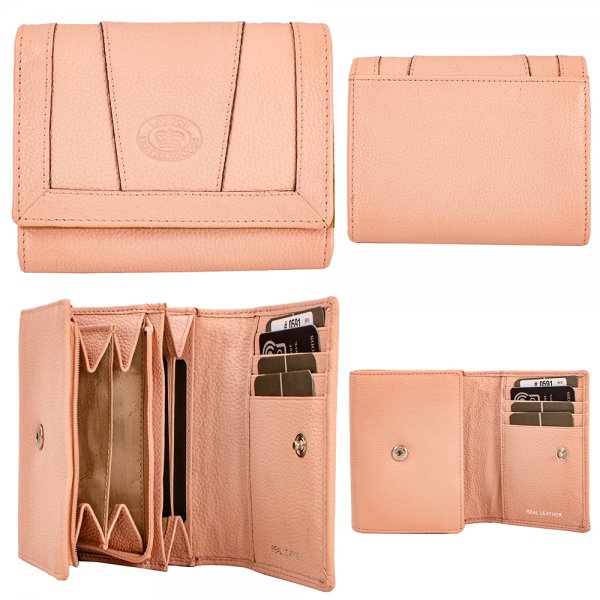 0591 NUDE LEATHER MEDIUM FLIPOVER PURSE