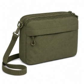2427 Olive Triple Top Zip Ripstop Polyster W Front Zip