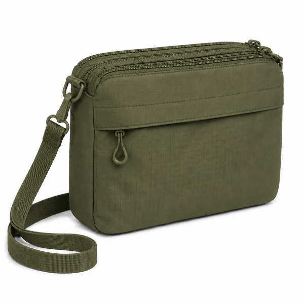 2427 Olive Triple Top Zip Ripstop Polyster W Front Zip