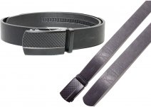 2774 1.5" black belt two tone lthr grain finish XXL(44"-48")