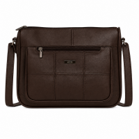 3736 Dark Brown Lorenz Cow Hide Top Zip Bag 3736 Dark Brown Lorenz Cow Hide Top Zip Bag