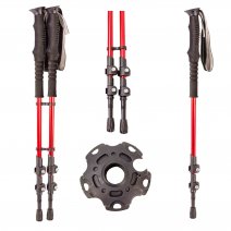 2891-PAIR RED/BLACK PREMIUM TREKKING POLES