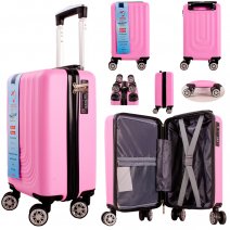 T-HC-US-07 PINK 15.7'' UNDER-SEAT CABIN-SIZE TROLLEY SUITCASE