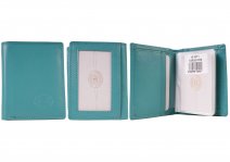 1011TURQUOISE Cw Nappa 20 Leaf C.Card Case with Note Sec