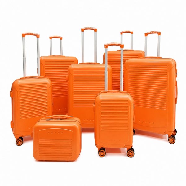T-HC-716 SET OF 7 Orange Premium Hard Shell Suitcases