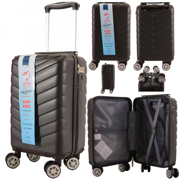 T-HC-US-1626 BLACK RYANAIR UNDERSEAT TRAVEL TROLLEY SUITCASE