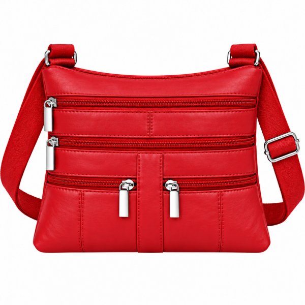 907 Red Leather/PU Crossbag (New)