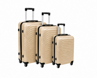 003 Set of 3 Beige Hard Shell Suitcases