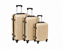 003 Set of 3 Beige Hard Shell Suitcases