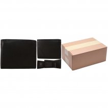 1064 ASSORTED BLACK ITALIAN LEATHER WALLET BOX OF TEN