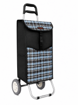 6961/S BLACK/BLUE CHECK 2-WHEEL SHOPPING TROLLEY