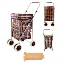 ST6000 BROWN 6-WHEEL BOX OF 4 SHOPPING TROLLEY