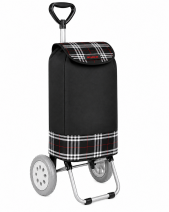6957/W BLACK CHECK Shopping Trolley with Adjustable Handle