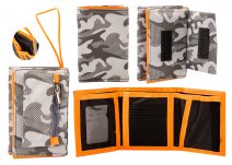 LL-184 CAMOUFLAGE LIGHT GREY UNISEX VELCRO POLYESTER WALLET