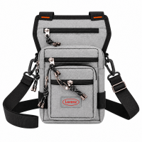2517 Grey Biker Hip-Shoulder Bag W/5 Zip (New)