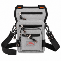 2517 Grey Biker Hip-Shoulder Bag W/5 Zip (New)