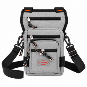 2517 Grey Biker Hip-Shoulder Bag W/5 Zip (New)