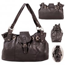 JBHB2191 BLACK MAGNET FLAP LOCK FASHION SHOULDER BAG